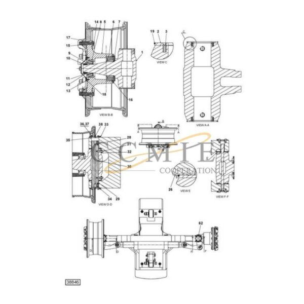 A52813.0200 Kalmar steering wheel suspension spare parts