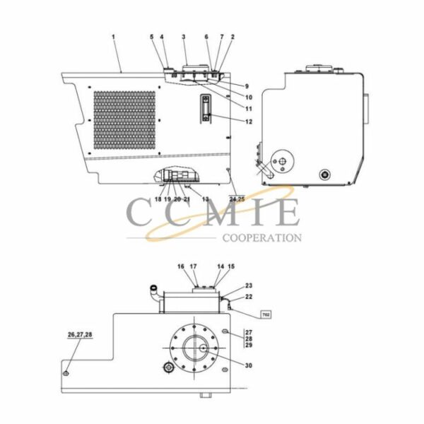 Kalmar A42036.0100 hydraulic tank and filter spare parts