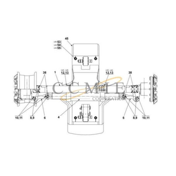 A54741.0100 Kalmar steering axle 18.00x25 spare parts