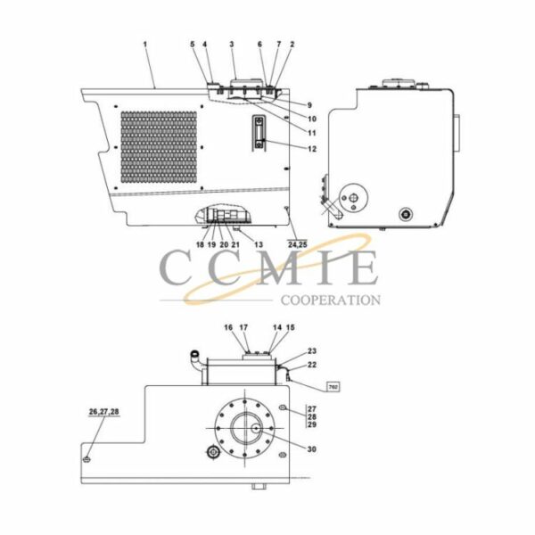 Kalmar A44499.0100 hydraulic tank and filter spare parts