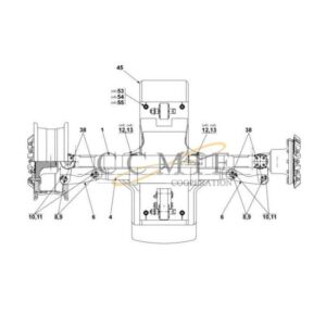 A54741.0200 Kalmar steering axle 18.00x33 spare parts