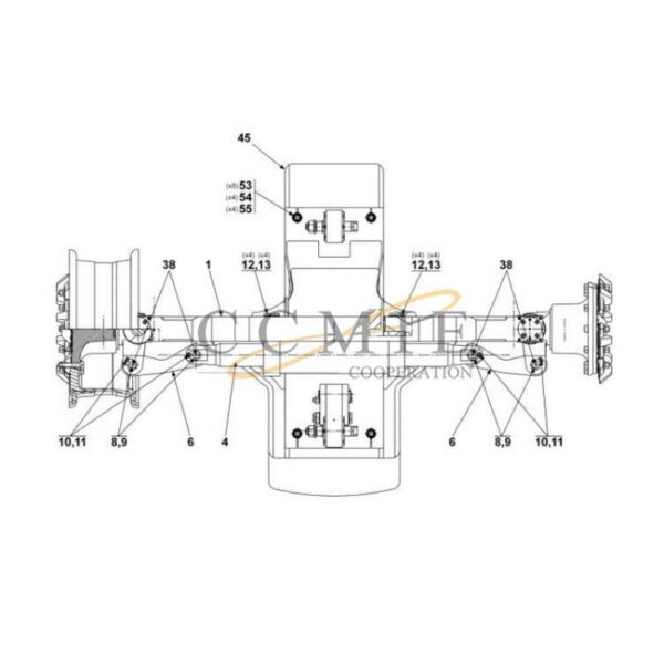 A54741.0200 Kalmar steering axle 18.00x33 spare parts