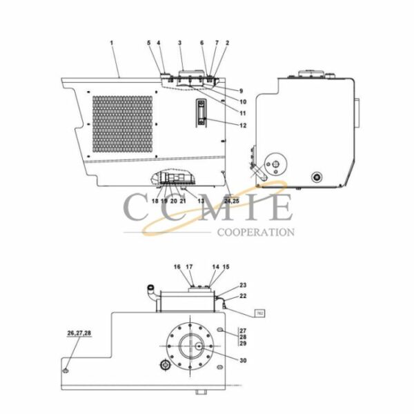 Kalmar A46163.0100 hydraulic tank and filter spare parts