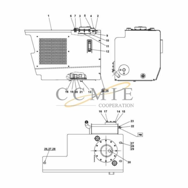 Kalmar A49814.0100 hydraulic tank and filter spare parts