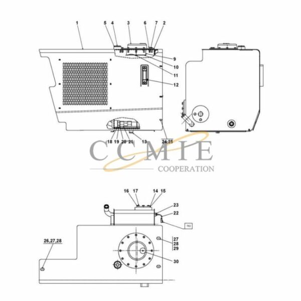 Kalmar A46163.0500 hydraulic tank and filter spare parts