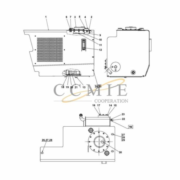Kalmar A42036.0200 hydraulic tank and filter spare parts
