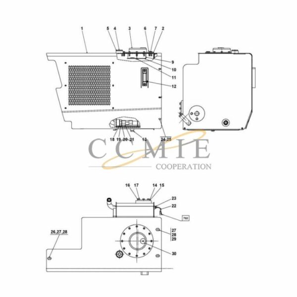 Kalmar A44499.0200 hydraulic tank and filter spare parts