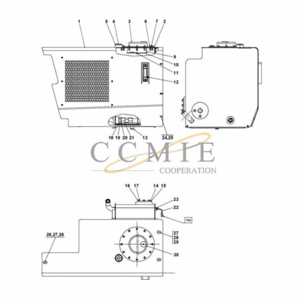 Kalmar A46163.0200 hydraulic tank and filter spare parts