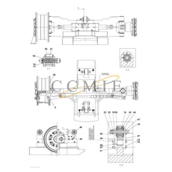A46499.0100 Kalmar steering axle 18.00x25 spare parts