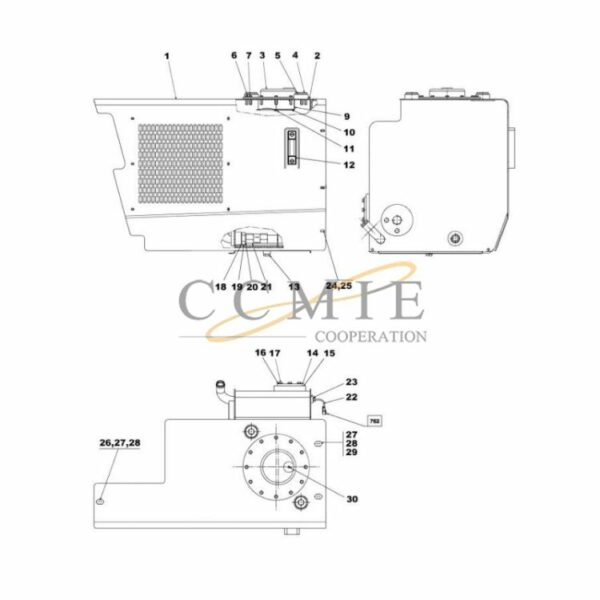 Kalmar A46924.0200 hydraulic tank and filter spare parts