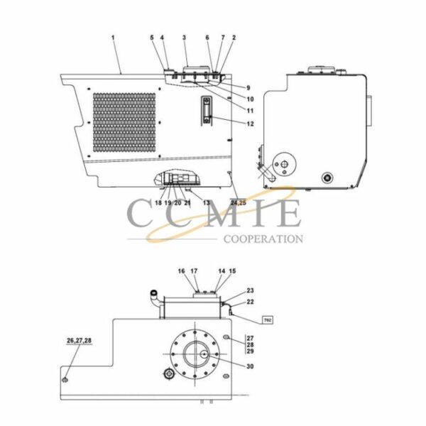 Kalmar A44499.0300 hydraulic tank and filter spare parts