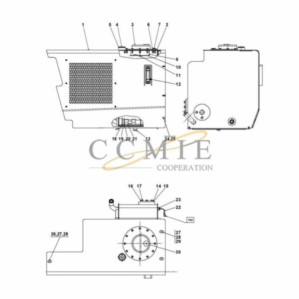 Kalmar A46163.0300 hydraulic tank and filter spare parts