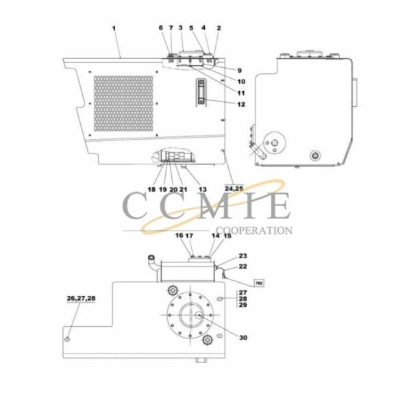 Kalmar A49814.0300 hydraulic tank and filter spare parts