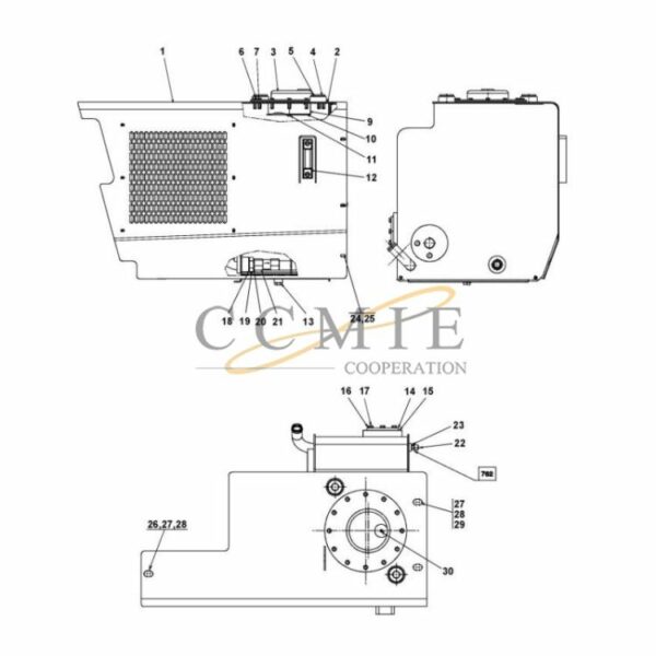 Kalmar A42036.0400 hydraulic tank and filter spare parts