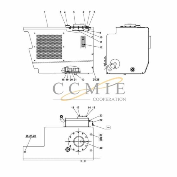 Kalmar A46163.0400 hydraulic tank and filter spare parts