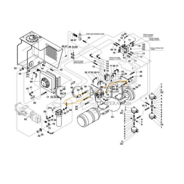 Kalmar A51768.0200 hydraulic brake system spare parts
