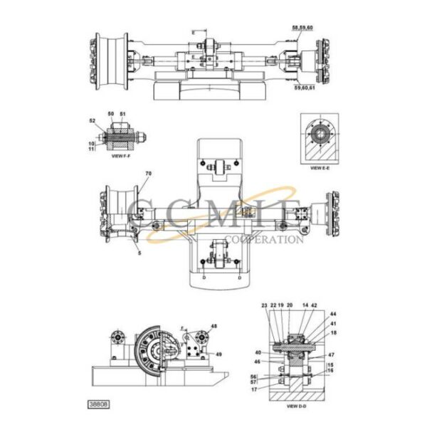 A52813.0100 Kalmar steering axle 18.00x25 spare parts