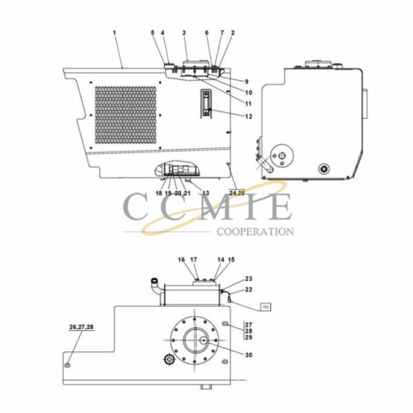 Kalmar A47918.0400 hydraulic tank and filter spare parts