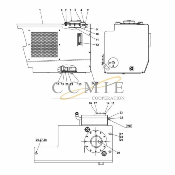 Kalmar A48174.0200 hydraulic tank and filter spare parts