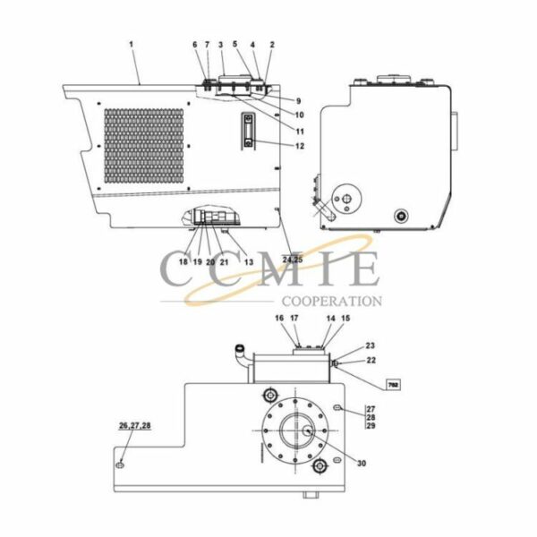 Kalmar A51283.0300 hydraulic tank and filter spare parts