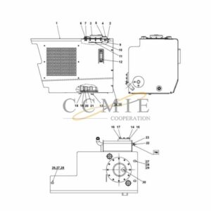 Kalmar A51283.0400 hydraulic tank and filter spare parts