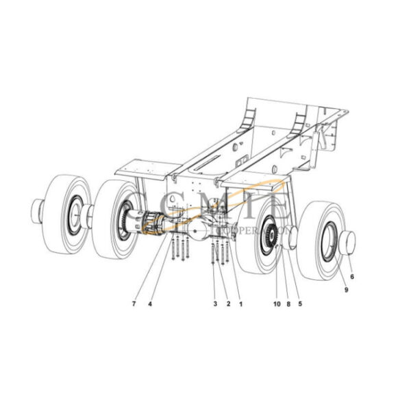 Kalmar A51612.0100 drive axle 400-450 spare parts