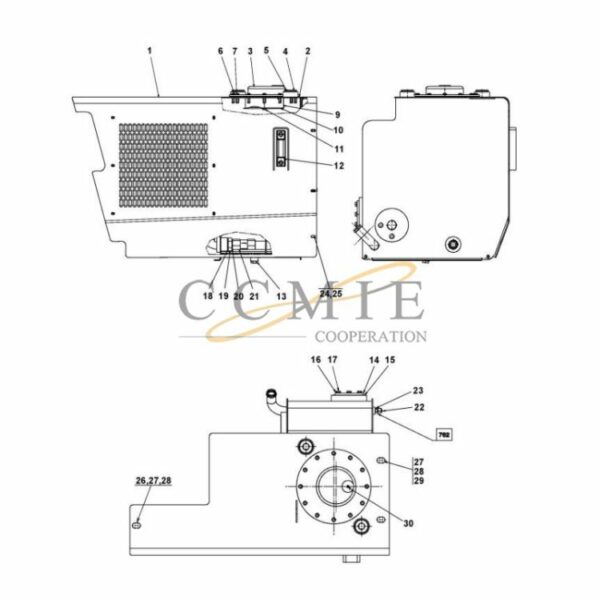 Kalmar A53223.0200 hydraulic tank and filter spare parts