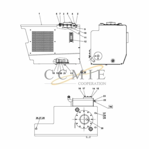 Kalmar A53223.0300 hydraulic tank and filter spare parts