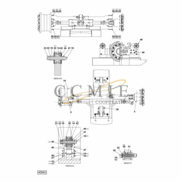 A54741.0100 Kalmar steering axle 18.00x25 spare parts