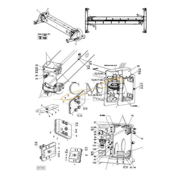 923855.1770 Kalmar reach stacker top lift spare parts