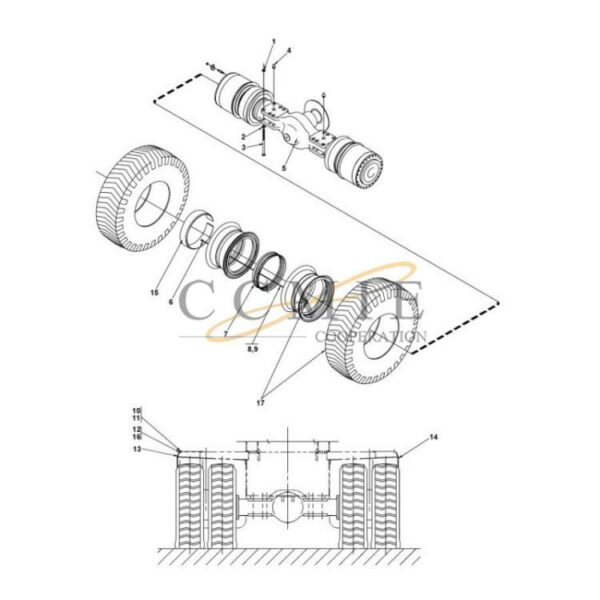 Kalmar A41666.0100 drive axle 420 18.00x25 spare parts