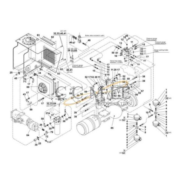 Kalmar A54623.0200 hydraulic brake system spare parts
