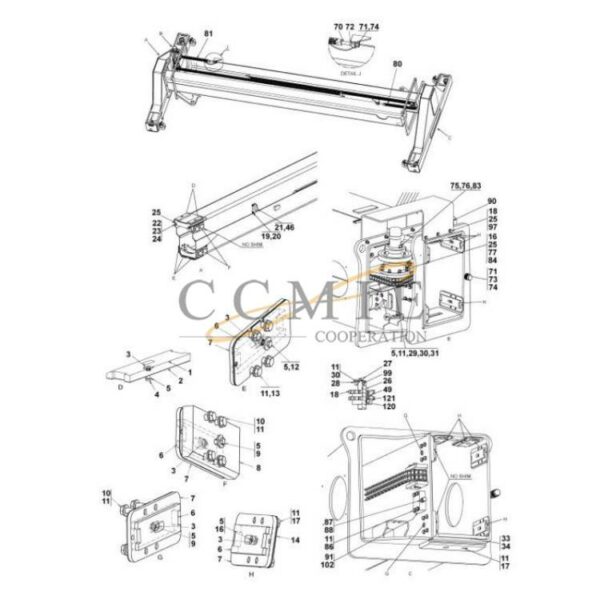 923853.0093 Kalmar reach stacker top lift spare parts