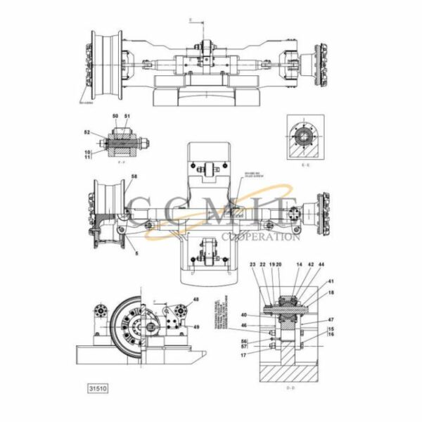 A46518.0100 Kalmar steering axle 18.00x33 spare parts