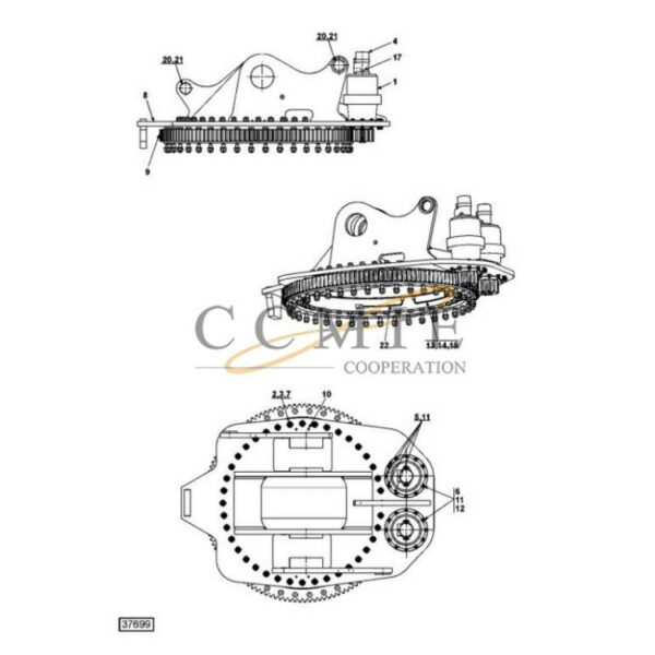 923853.0103 923853.0108 Kalmar turning yoke spare parts