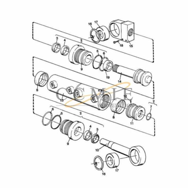 923855.1613 Kalmar reach stacker cylinder spare parts