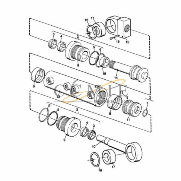923855.1612 Kalmar reach stacker cylinder spare parts