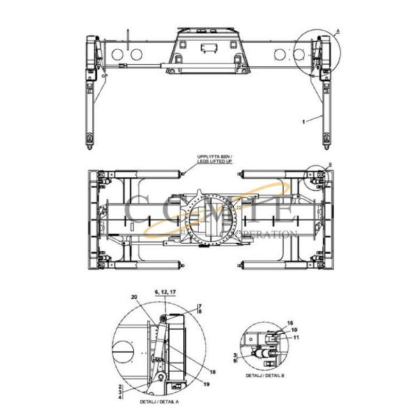 923853.0056 Kalmar legs OHC (924015.0107) spare parts