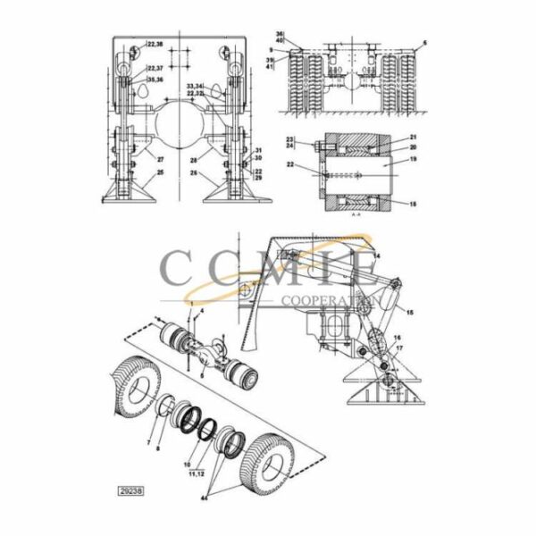 A42175.0200 Kalmar drive axle support leg spare parts