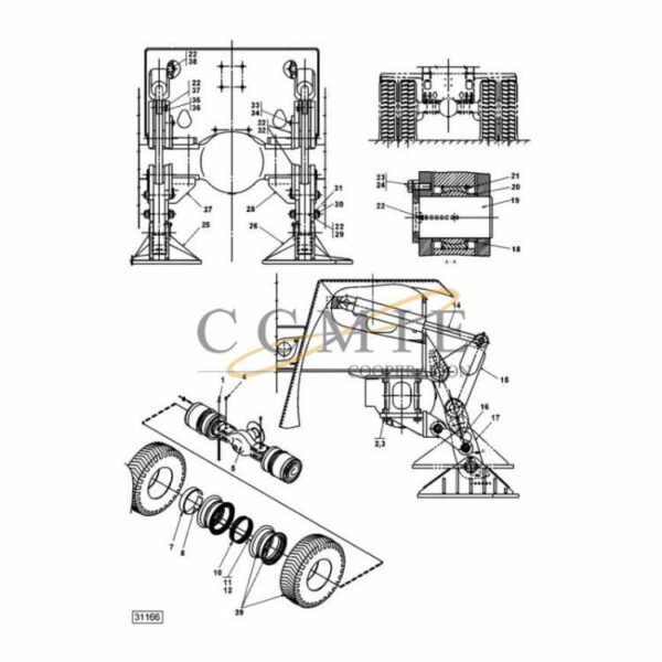 A44817.0700 Kalmar drive axle support leg spare parts