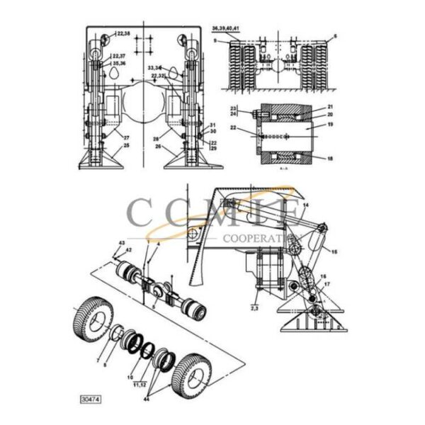 A45016.0200 Kalmar drive axle support leg spare parts