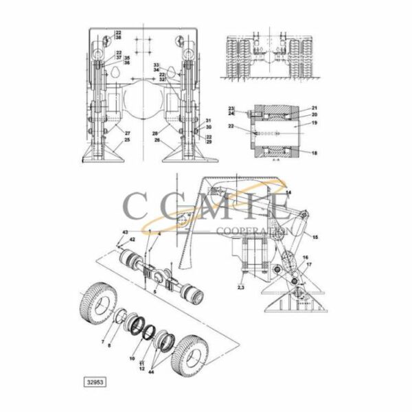 A48268.0200 Kalmar drive axle support leg spare parts