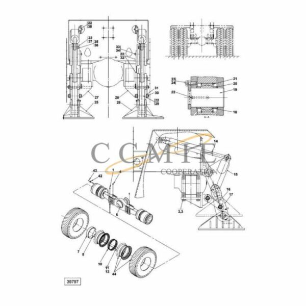 A53259.0200 Kalmar drive axle support leg spare parts