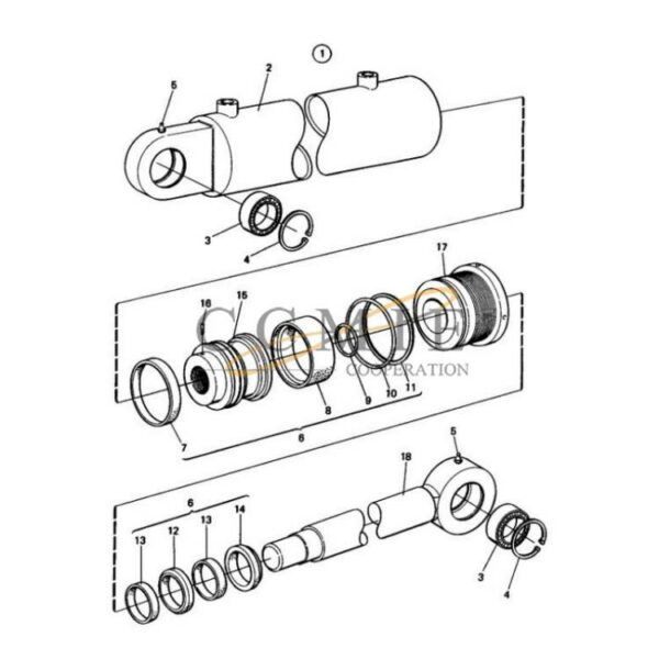 923996.0012 Kalmar reach stacker cylinder spare parts