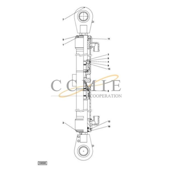 924015.0942 reach stacker side shifting cylinder parts