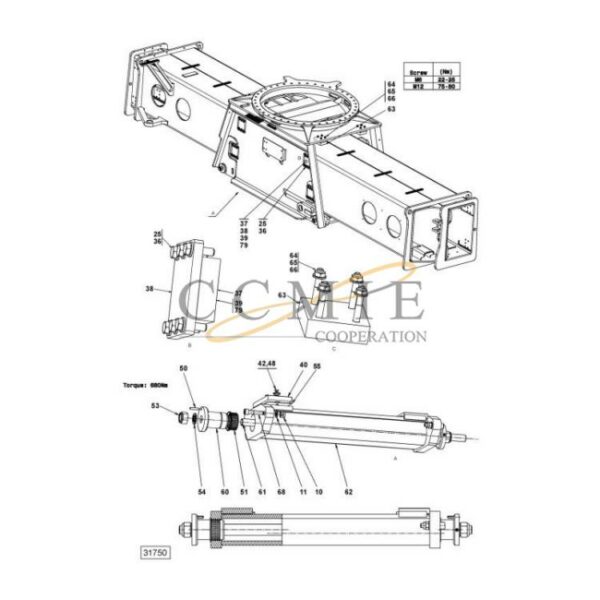 923853.0077 923853.0091 reach stacker side shifting carriage