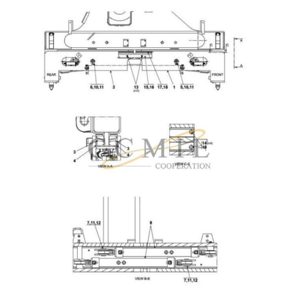 924015.0934 reach stacker side shifting carriage
