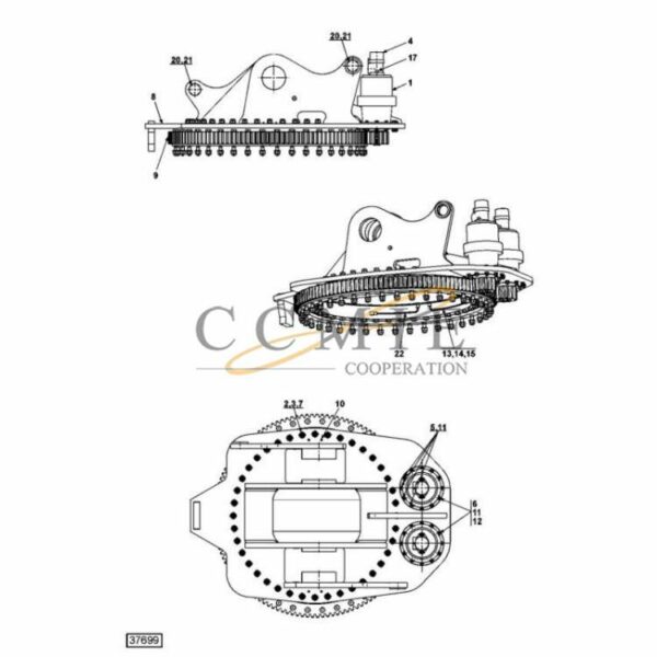 923941.0398 923941.0403 reach stacker turning yoke parts