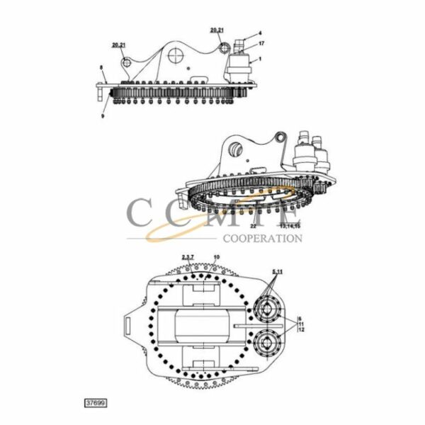 923899.0640 923930.0157 reach stacker turning yoke parts