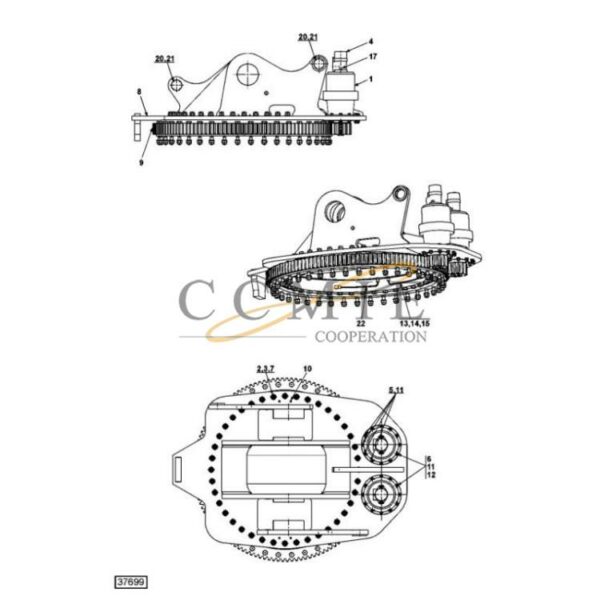 923764.0644 923863.7378 reach stacker turning yoke parts